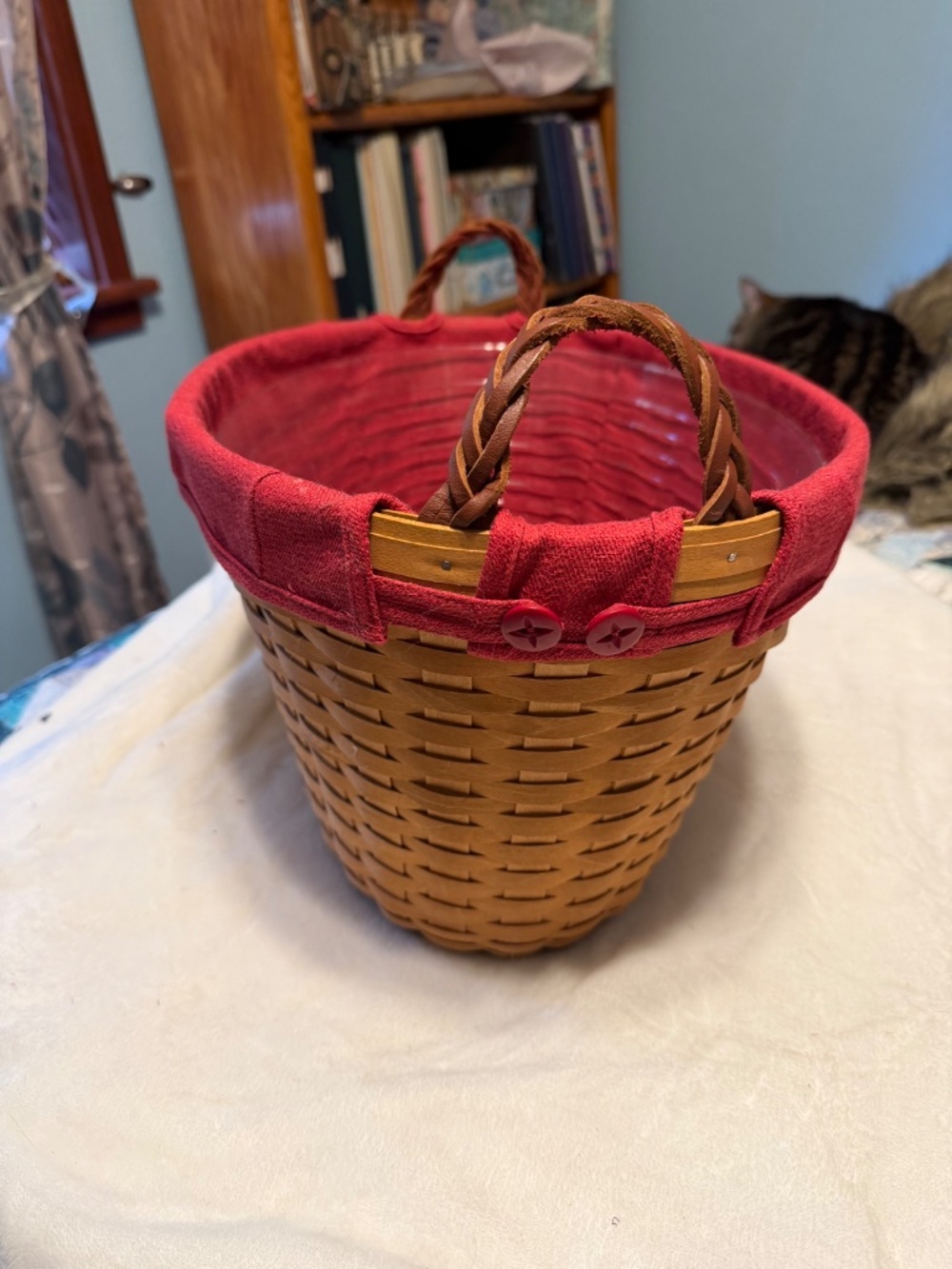 Longaberger Oval Beverage/Ice Tub Basket, Paprika Liner and protector